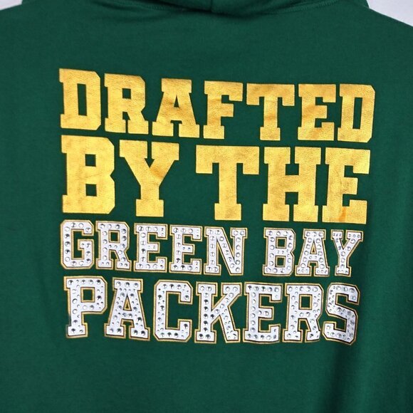 PINK VICTORIA'S SECRET PACKERS green full zip hoodie sweatshirts size S - Picture 7 of 11